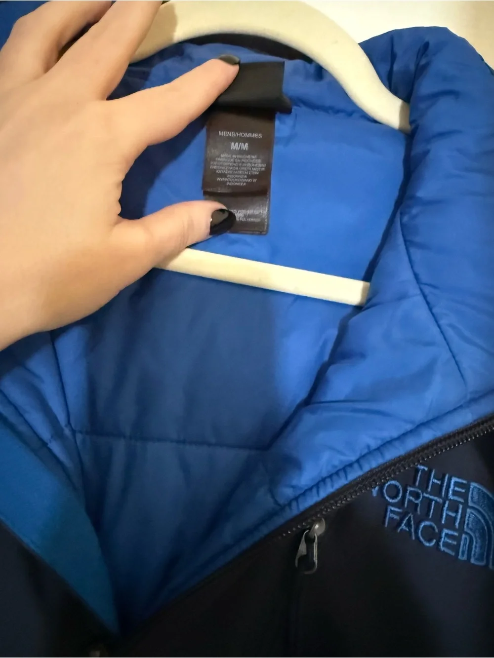The North Face Navy Jacket with Bright Blue Lining